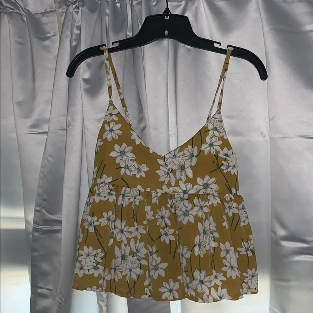 Yellow flower tank top